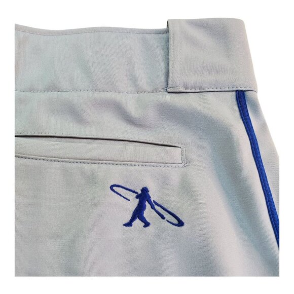 NIKE Dri-Fit SZ L Men's Swingman Sports Baseball Pants Gray/Blue Piping stripe - Picture 7 of 13